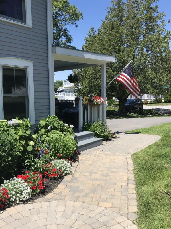 Lancaster house porch entrance. KELLIE BIGOS/Boothbay Register