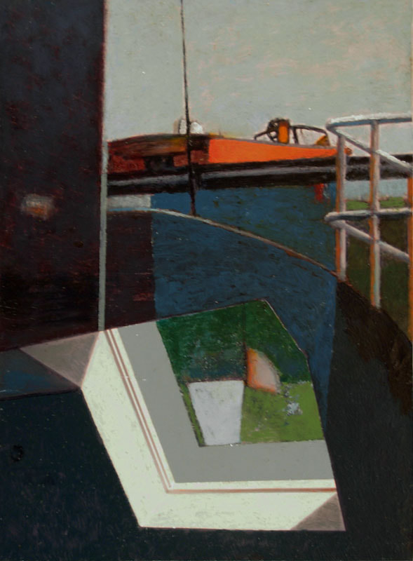 David Estey’s “Transition” – the skylight in his former North Carolina home and his boat in Belfast. David Estey