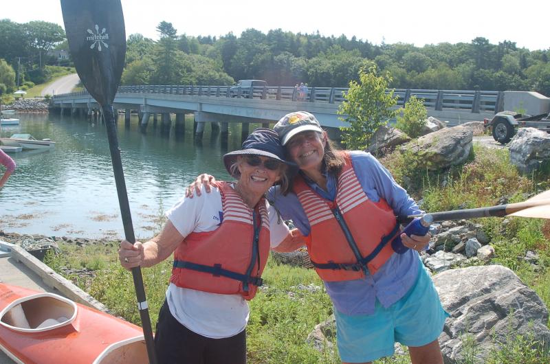 Mary Nutt and Helen Weld finish third. ART MAYERS/Boothbay Register