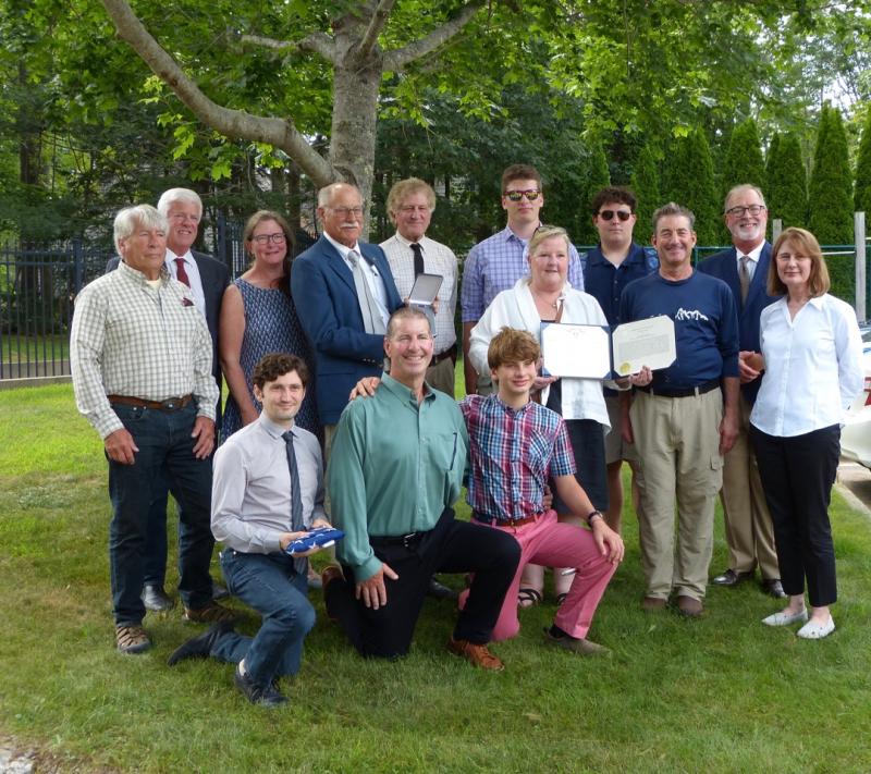 More than a dozen family members of Justin P. Wiley from across the U.S. attended Purple Heart ceremonies at the Boothbay Harbor Coast Guard station on Aug. 4. Ross Ragan photo