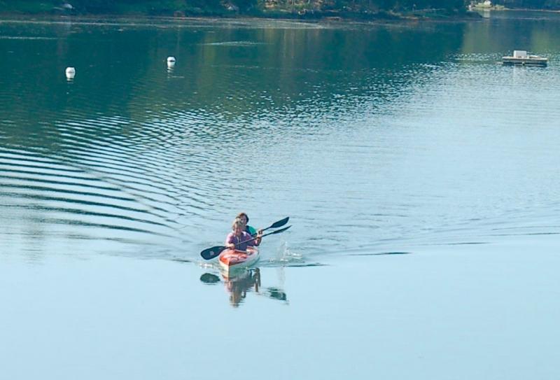 The Mitchell boat approaches the finish line. ART MAYERS/Boothbay Register
