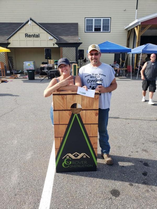 Second place team Kathy Greenlaw and Steve Bodlovick. Courtesy of Wicked Cornhole