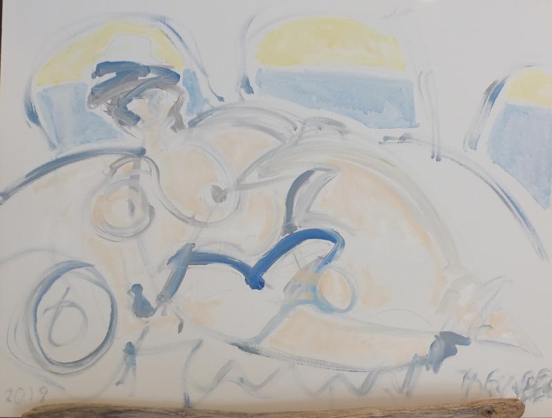 “Blue Book On Boat” - 40” X 30” - acrylic on canvas - Douglas Gimbel - 2019 Douglas Gimbel - 2019