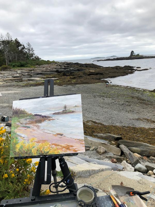 The artists painted fast and depicted many atmospheric images of the day. JENNY BENNETT/Boothbay Register