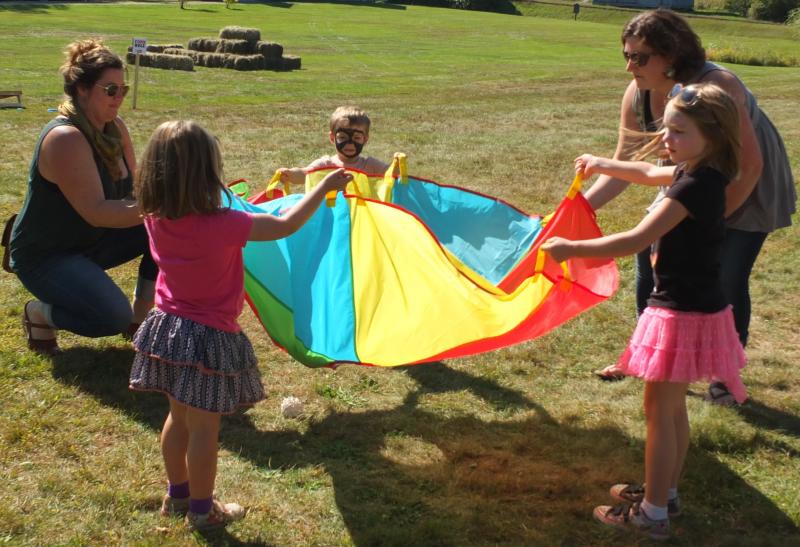 Kids and adults enjoyed playing “Popping Popcorn” during Family Harvest Days. BILL PEARSON/Boothbay Register