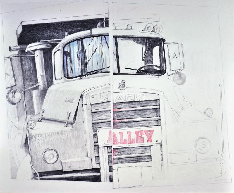 “Danny’s Truck” - (1998/99) - pencil & colored pencil - 20” x 24½" - Brenda Bettinson. Melville McLean photo Brenda Bettinson