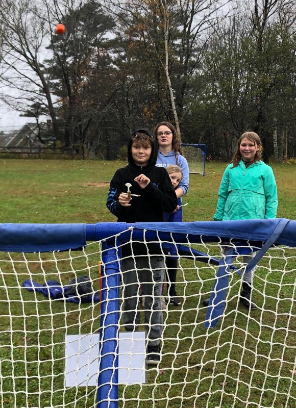 Brayden Swope launches a winner at Great Heights. JENNY BENNETT/Boothbay Register