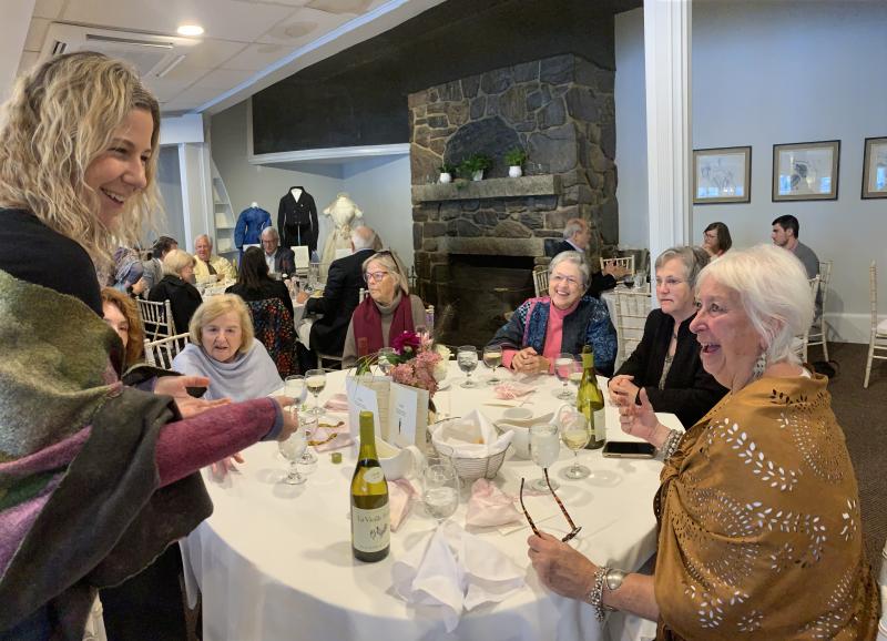 First-time model Sarah Droby meets with event-goers. SUSAN JOHNS/Wiscasset Newspaper