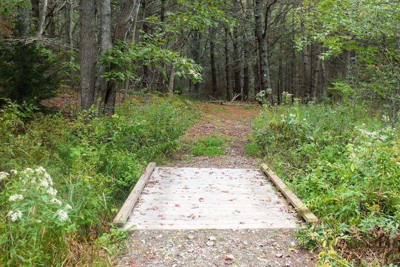 First mini-bridge on the Halloween Story Trail. LISA KRISTOFF/Boothbay Register