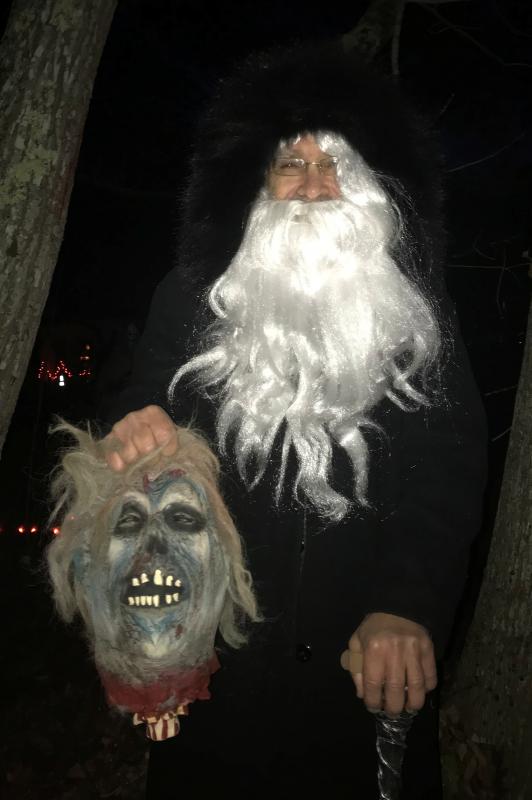 A vision on the path to the haunted house. KELLIE BIGOS/Boothbay Register