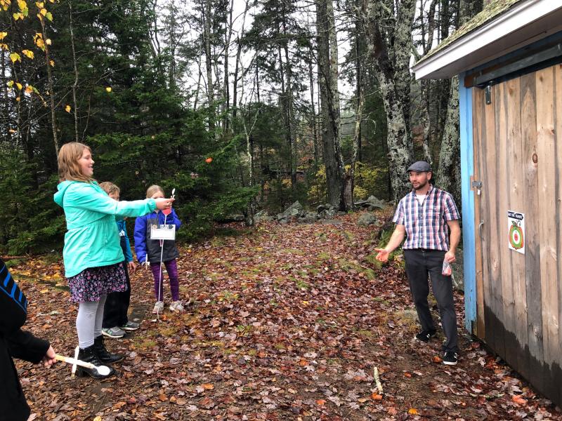 Madisyn Blackman launches one for the team! JENNY BENNETT/Boothbay Register