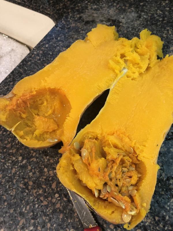 Time to scoop out the rest of the seeds. Lisa Orne Hallinan photo