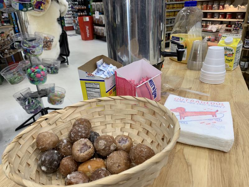 Ames True Value Supply had goodies out for shoppers Early Bird morning. SUSAN JOHNS/Wiscasset Newspaper