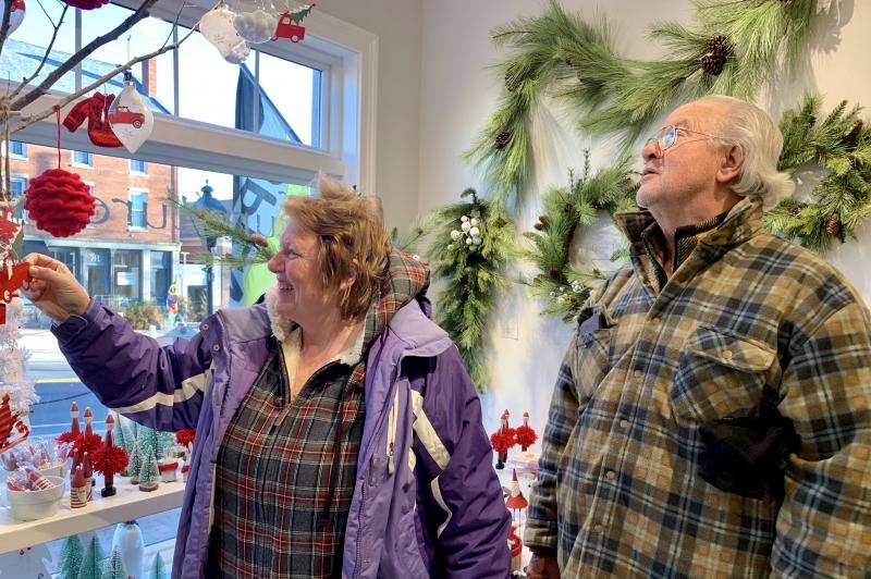 Jan and Larry Flowers of Wiscasset shop at BIRCH. SUSAN JOHNS/Wiscasset Newspaper
