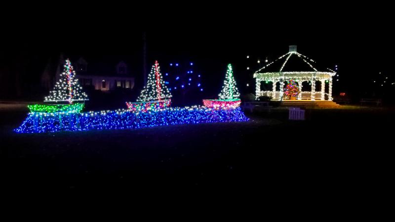Cell phone shot - Daylight White Balance. Phone held steady with the use of a tripod. Exposure compensated to darken the scene to capture the color of the lights. Michael Leonard photo