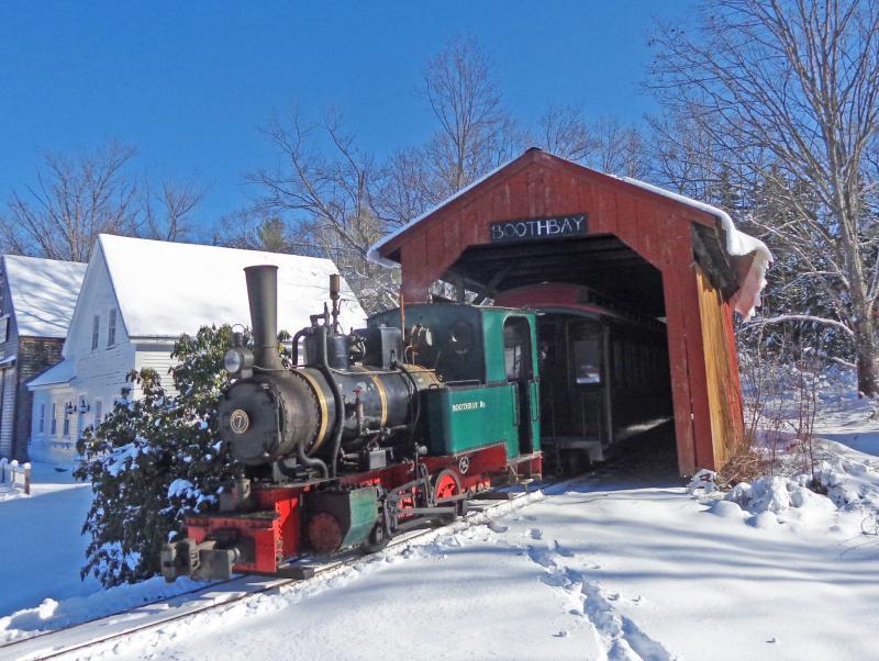 Come ride the North Pole Express at the Boothbay Railway Village weekends until Dec. 22. Courtesy of the Boothbay Railway Village