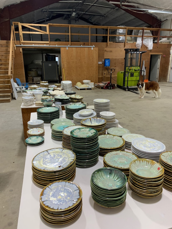 Another view of the warehouse, the seconds ... and sweet Birddie. Courtesy of Alison Evans