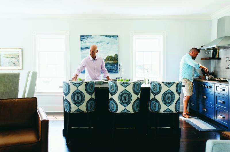 Topside Inn owners and cookbook authors Mark Osborn, left, and Buzz Makarewicz in their kitchen space, where the culinary magic happens. Courtesy photo