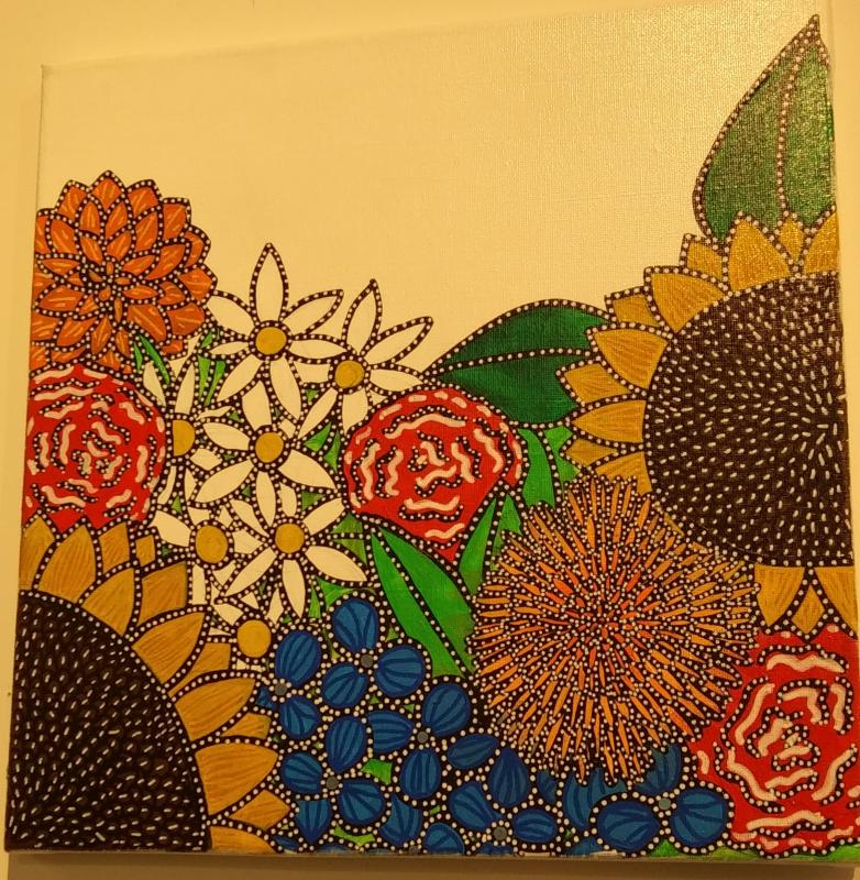 “Wildflowers” acrylic by Cathie Peters