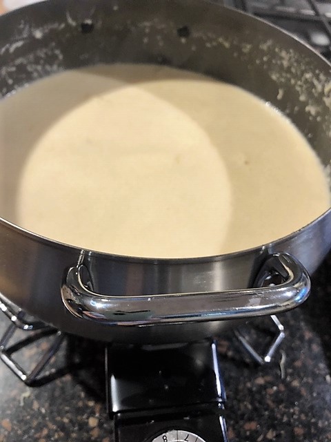 The cheesy goodness in the fondue pot. Lisa Orne Hallinan photo