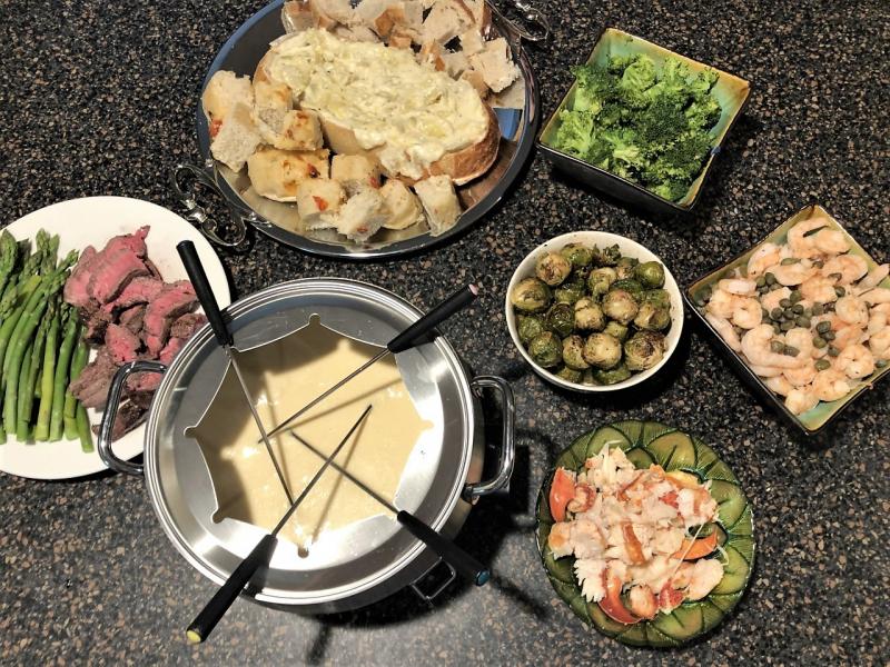 The fondue spread! Lisa Orne Hallinan photo