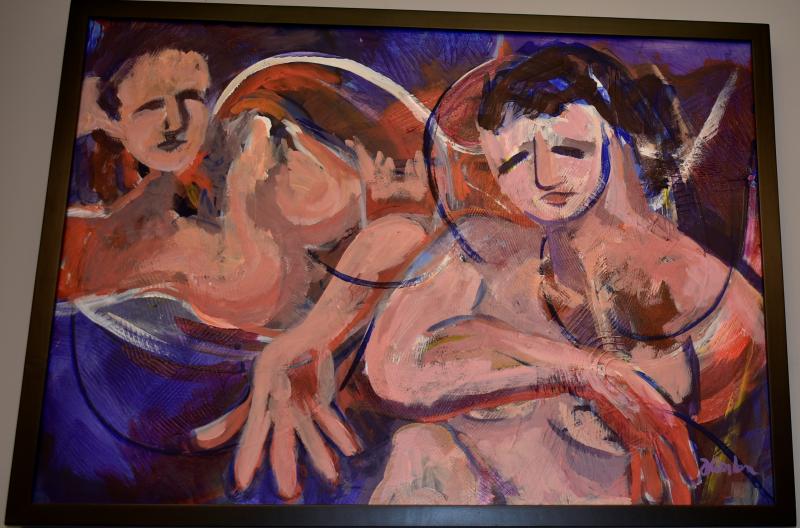 Judy Conlan’s “Two Ladies Relaxing” in acrylics. Judy Conlan