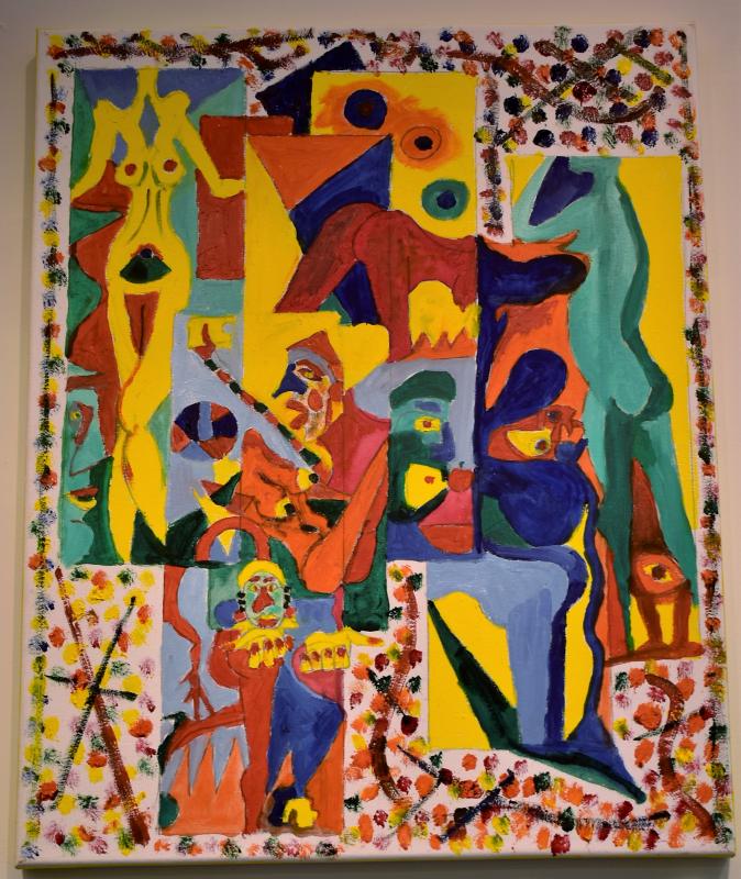 William D. Eldridge’s “Nude Collage 1” – mixed media, oil, acrylics Wm D. Eldridge Maine