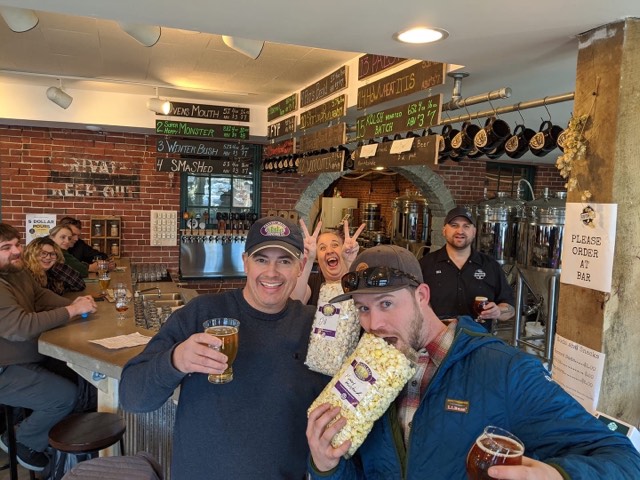 Scavenger hunters take a selfie at Footbridge Brewery. Courtesy photo