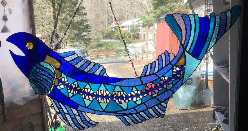 My, that commissioned blue fish is a beauty! Richard Macdonald, Macdonald Stained Glass. Courtesy of Richard Macdonald Richard Macdonald, Macdonald Stained Glass Ltd