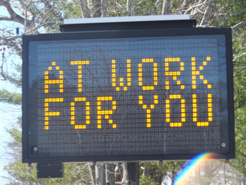 Boothbay is one of three towns where Lincoln County EMA has placed signs warning residents about the COVID-19 pandemic. BILL PEARSON/Boothbay Register