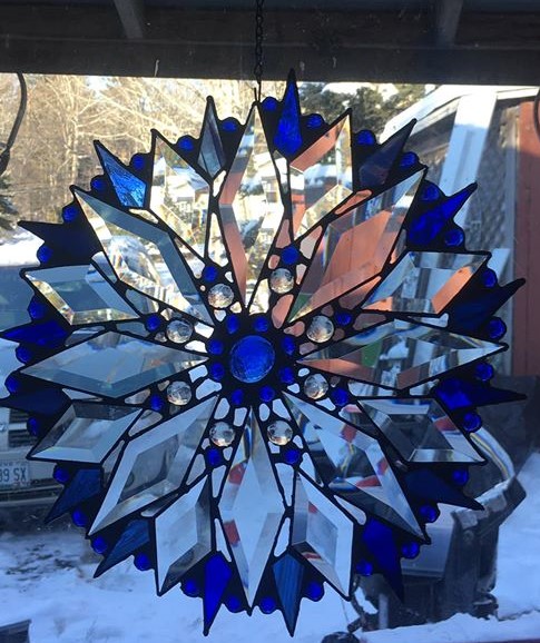 Final version of this snowflake-like beauty! Dick Macdonald, Macdonald Stained Glass. Courtesy of the artist Dick Macdonald, Macdonald Stained Glass