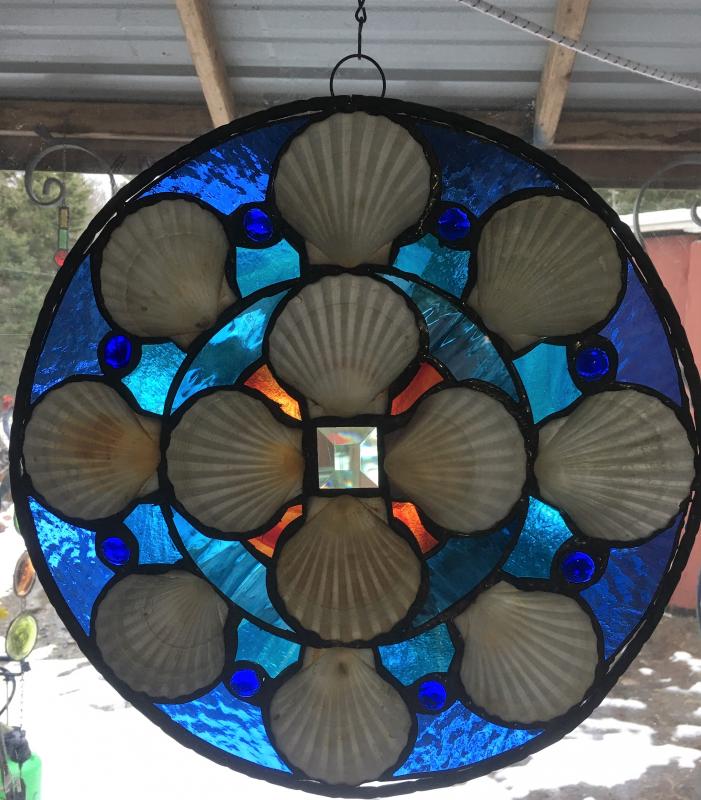 Scallop shell April project. Richard Macdonald, Macdonald Stained Glass. Courtesy of Richard Macdonald Richard Macdonald, Macdonald Stained Glass Ltd