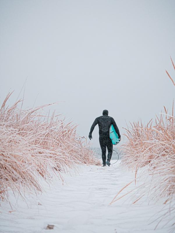 A fine day for surfing. It is if you’re Andy Benckart. Camden Spear photo