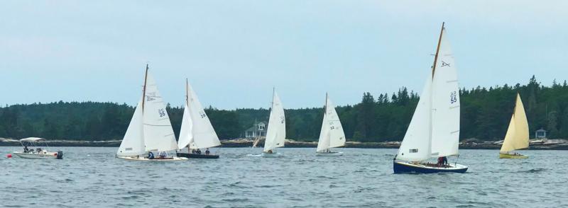 Boothbay Harbor One Design class starts the first Commodore Cup race. Courtesy of Jon Dunsford