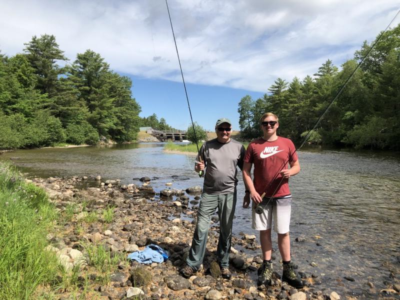 Jeff and his son enjoyed fly fishing on the famed Grand Lake Stream. Courtesy of Jeff Wells #bird-column, #boothbay-register, #weatherby’s, #AllisonWells #JeffandAllisonWells, #birds, #maine