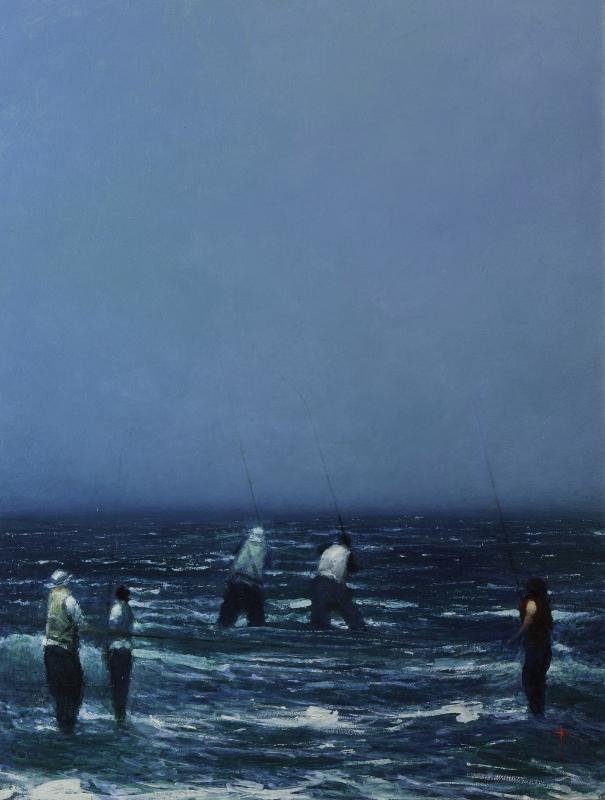 “”Strike, Incoming Tide”” is one of the late New York artist Charles Kolnik’’s 40 oil paintings by the . See them at the Sylvan Gallery Annex at 52 Water St., Wiscasset. Courtesy of the gallery Charles Kolnik
