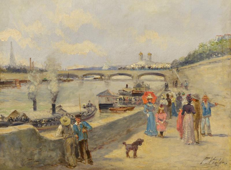 Paul Vogler (French, 1853-1904), “Along the Seine,” oil on canvas - included in the new exhibition at Wiscasset Bay Gallery opening Aug. 15. Courtesy of the venue Paul Vogler