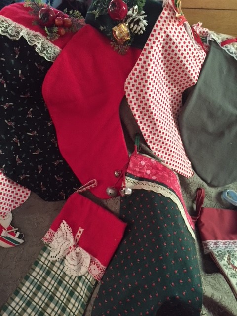 Carefully crafted stockings show beautiful detail on this collection sewn by auxiliary members Lorrie Richardson, Ann Hedgcock and Laura Zajdel. Courtesy of the St Andrews Auxiliary