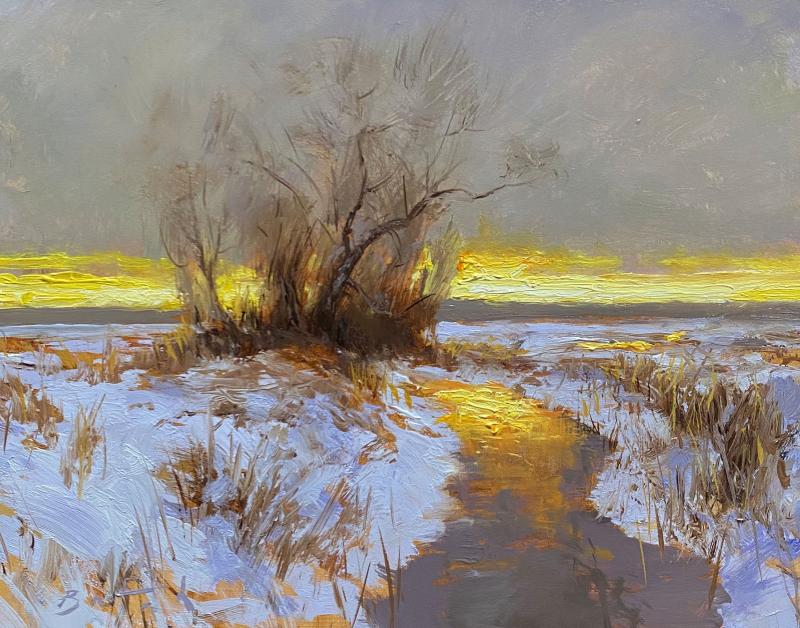 “Warm Reflections” by Paul Batch - oil, 8” x 10.” Courtesy of Sylvan Gallery Paul Batch
