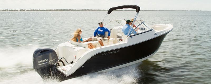 The 22-foot, 220 Cobia Dual Console is a 2021 model and accommodates nine. Courtesy photo