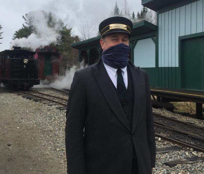 Ed Lecuyer has been conductor and train master at WW&F for two years, commuting from Manchester, New Hampshire. He will move to Brunswick in May. LISA KRISTOFF/Boothbay Register Ed Lecuyer, Conductor and Train Master at WW&F