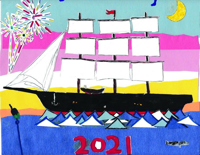 By Jack Hurd, a Southport Central School student. This design tied with four others in judges’ votes. Courtesy of Rosemary Bourette