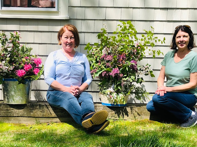 Debbie Moorefield representing the Boothbay Garden Club (right) and St. Andrews Auxiliary President, Laura Zajdel. Courtesy of St. Andrews Auxiliary