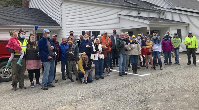 Volunteers gather at Southport Town Hall for the annual Island Cleanup. JENNY BENNETT/Boothbay Register