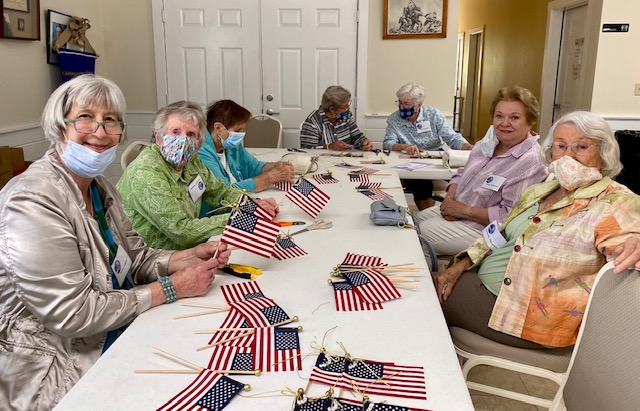The American flag decorations team. Courtesy of St. Andrews Auxiliary