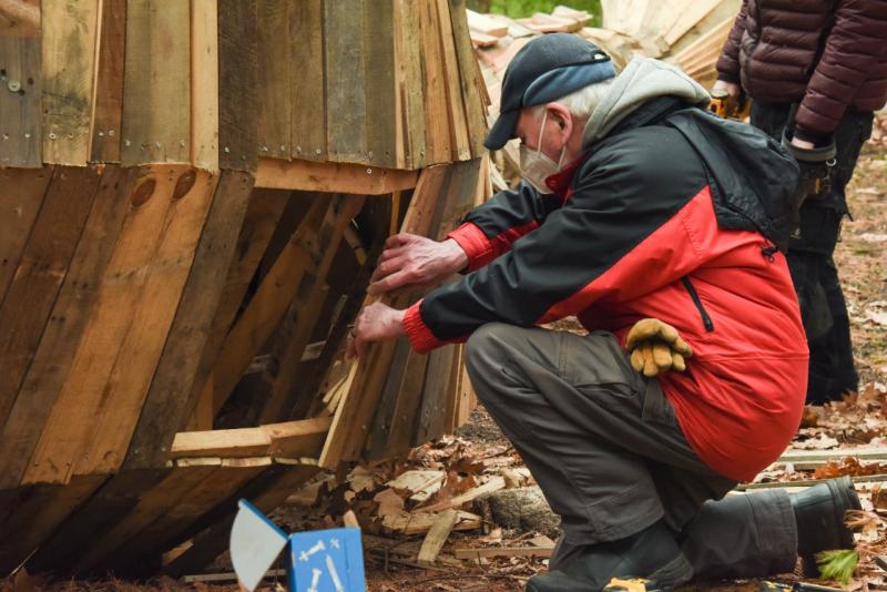 Volunteer Ken Dunn is one of 151 others to donate their time and energy in Coastal Maine Botanical Gardens’ new guest experience “The Great Story of the Little People and Giant Trolls” which begins this month. Courtesy photo