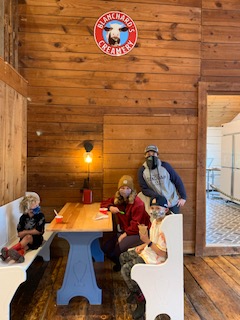 Happy customers enjoy homemade goods at Blanchard’s Creamery in Edgecomb. Courtesy photo