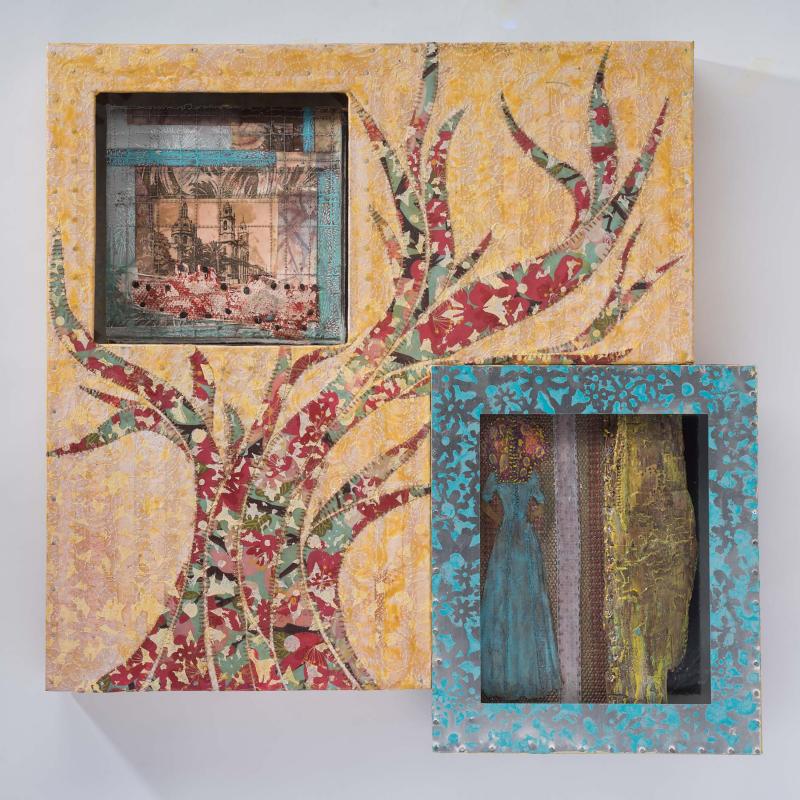 Jennifer Lee Morrow: “Concealed Ambitions” mixed media, is among her works in the new “Lost and Found” show at Maine Art Gallery. Courtesy of the venue Jennifer Lee Morrow