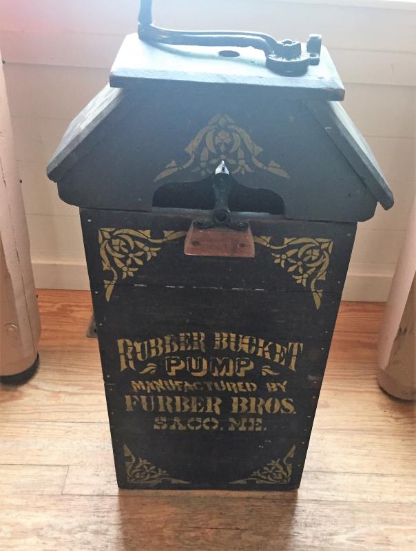 A Furber pump bucket. Part of the Bicentennial +1 exhibit contributed by BRVM. LISA KRISTOFF/Boothbay Register