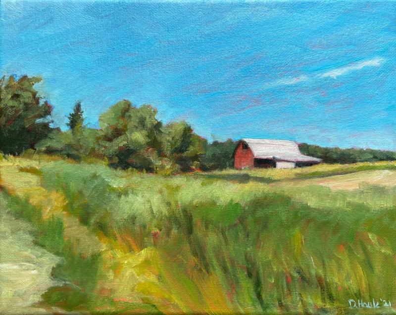 “Farm scene” - among the works by Douglas Houle at the Damariscotta River Grill. Courtesy image Douglas Houle